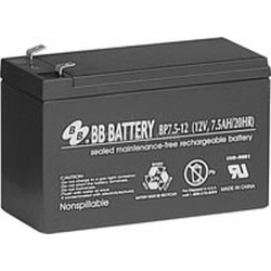 BB Battery, BP7.5-12T2, 12V 7.5Ah Sealed Lead Acid Battery