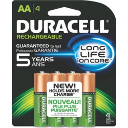 Duracell 2400mAh Pre-Charged AA NiMH Batteries, DX1500R4