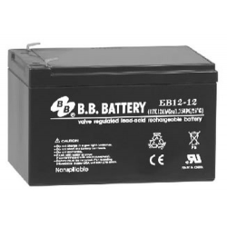 BB Battery, EB12-12T2, 12V 12Ah Sealed Lead Acid Battery