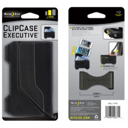 Nite Ize Clip Case Executive Phone Holster, Large, Black Leather