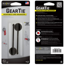 Nite Ize Gear Tie 3 inch Mountables Cord Organizer, Black, GTC3-01-2R7