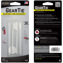 Nite Ize Gear Tie 3 inch Mountables Cord Organizer, White, GTC3-02-2R7
