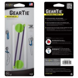 Nite Ize Gear Tie 4 inch Mountables Hanging Twist Tie, Purple/Green, GTU4-M2-2R7