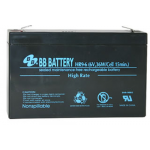 BB Battery, HR9-6T2, 6V 9Ah High Rate Sealed Lead Acid Battery