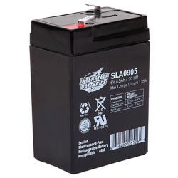 Interstate Battery, SLA0905, 6v 4.5Ah Sealed Lead Acid Battery, T1