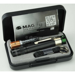 Maglite Spectrum Series Solitaire LED Keychain Flashlight, J3ASY2, Black Body Green LED