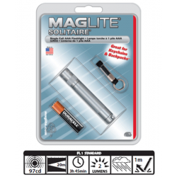 Maglite Incandescent Solitaire Flashlight, K3A096, Gray