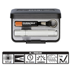 Maglite Incandescent Solitaire Gift Box, K3A102, Silver