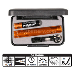 Maglite Incandescent Solitaire Gift Box, K3ALD2, Amber