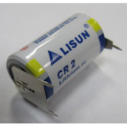 3V lithium CR2 with PCB pins (3 pin - 1 neg, 2 pos 10mm), LITH-22-2P-1N-STOP-PINS