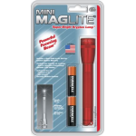 Maglite 2AA MiniMag Flashlight, M2A036, Red