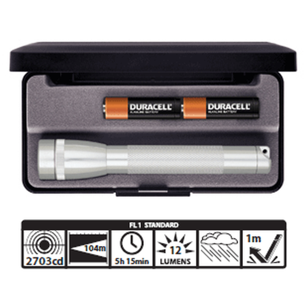 Mini Torcia LED Maglite Mini – Alimentazione 2 Batterie AA, Colore Blu/Avorio, Compatta E Resistente, M2A10L
