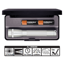 Maglite 2AA MiniMag Gift Box, M2A10L, Silver