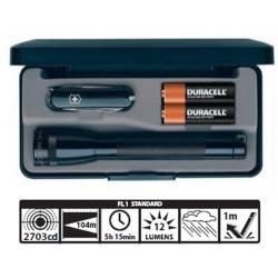 Maglite 2AA MiniMag Flashlight w/Knife Gift Box, M2A49L, Black 