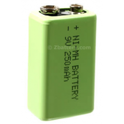 Rechargeable 8.4V 250mAh 9V Form NiMH Battery, MH-9V250