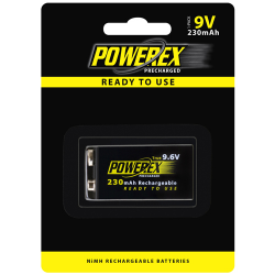 MAHA PowerEx Precharged 9.6V 230mAh NiMH Rechargeable Battery, MHR9VP