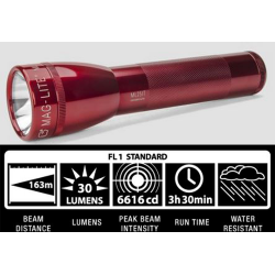 Maglite ML25IT Xenon 2C Flashlight, ML25IT-2036, Red