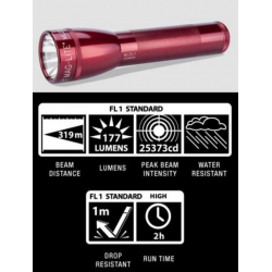 Maglite ML25LT 2C LED Flashlight, ML25LT-S2036, Red