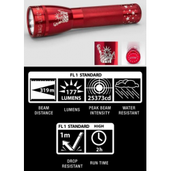 Maglite ML25LT 2C LED Flashlight, ML25LT-S2SP6, Collectible Statue of Liberty, Red