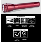 Maglite ML25LT 3C LED Flashlight, ML25LT-S3036, Red