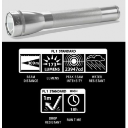 Maglite ML25LT 3C LED Flashlight, ML25LT-S3105, Silver