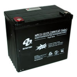 BB Battery, MPL55-12I2, 12V 53Ah Sealed Lead Acid Battery