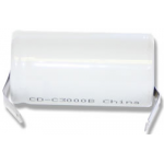 NiCad C Cell 3000mAh 1.2V Battery with solder tabs, NCD3000T