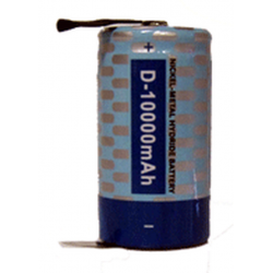 Powerizer NiMH D Cell 10000mAh 1.2V Rechargeable Battery, w/ Solder Tabs, NMH10000T