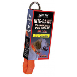 Nite Ize Nite Dawg LED Dog Collar, Small, Orange Webbing, NND-03-19S