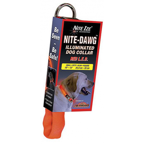 NiteIzeNiteDawgRedLEDLightedDogCollarORANGE