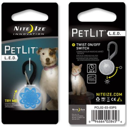Nite Ize PetLit Collar LED, Blue Burst Design White LED