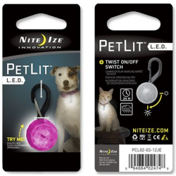 Nite Ize PetLit Collar LED, Pink Jewel Design White LED