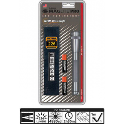 Maglite 2AA MiniMag Pro LED Flashlight w/Holster, SP2P09H, Gray