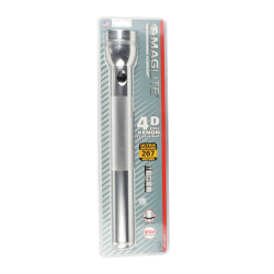 Maglite 4D Incandescent Flashlight, S4D106, Silver